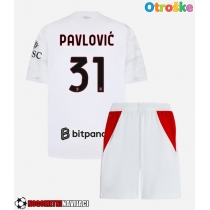 Otroške Nogometnih dresov AC Milan Strahinja Pavlovic #31 Gostujoči 2026-27 Kratki rokavi (+ hlače)